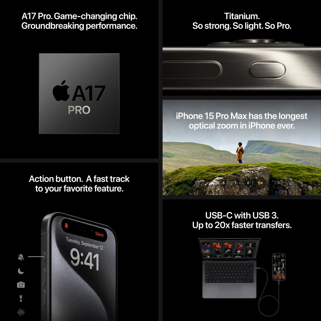 APPLE iPhone 15 Pro (Black Titanium, 256 GB) - view 9